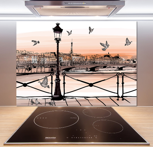 Platte für Küchenrückwand Dämmerung in Paris