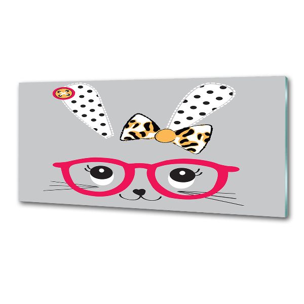 Platte für Küchenrückwand Kaninchen mit Brille