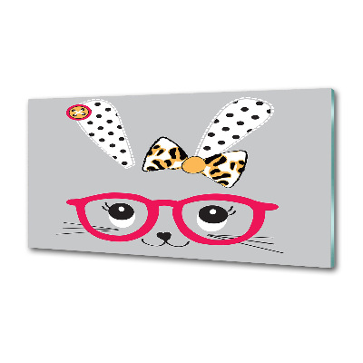 Platte für Küchenrückwand Kaninchen mit Brille