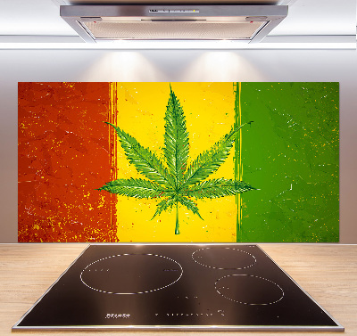 Glasrückwand für die küche Rasta-Flagge