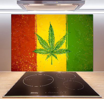 Glasrückwand für die küche Rasta-Flagge