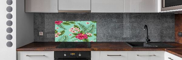 Platte für Küchenrückwand Hawaiianische Blumen