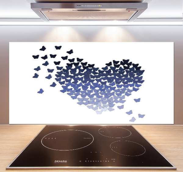 Küchen wandpaneel Herz aus Schmetterlingen
