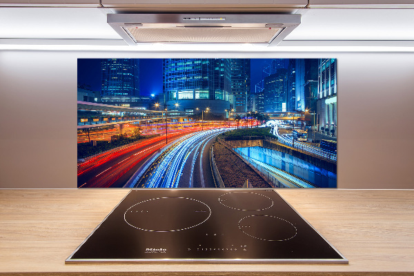 Platte für Küchenrückwand Hongkong bei Nacht