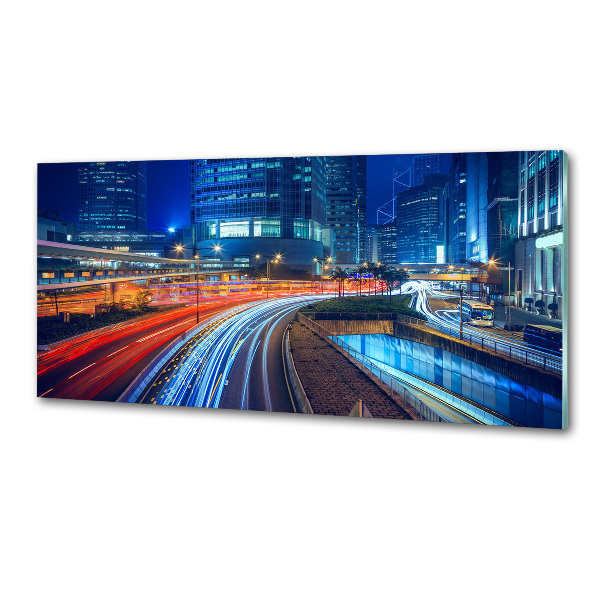 Platte für Küchenrückwand Hongkong bei Nacht