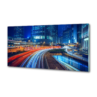 Platte für Küchenrückwand Hongkong bei Nacht