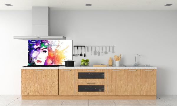 Glasrückwand für die küche Porträt einer Frau