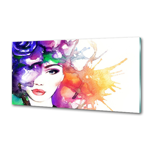 Glasrückwand für die küche Porträt einer Frau