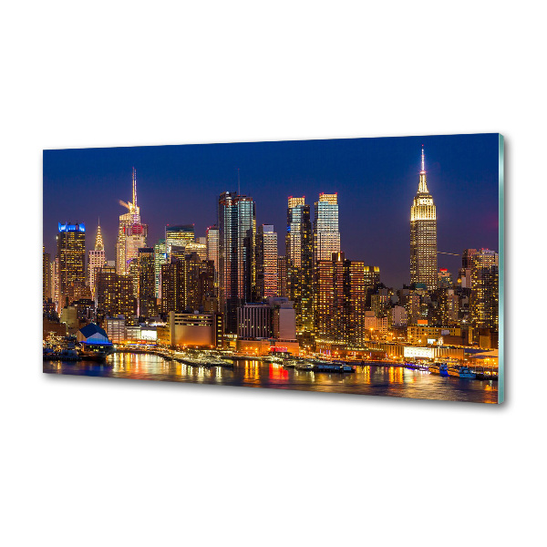 Glasrückwand für die küche Manhattan bei Nacht