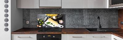 Glasrückwand für die küche Nudeln mit Knoblauch