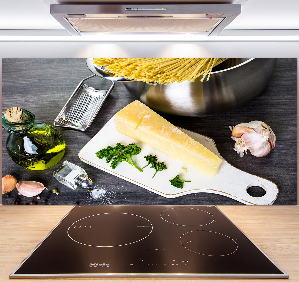 Glasrückwand für die küche Nudeln mit Knoblauch