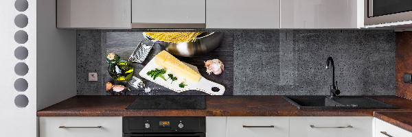 Glasrückwand für die küche Nudeln mit Knoblauch
