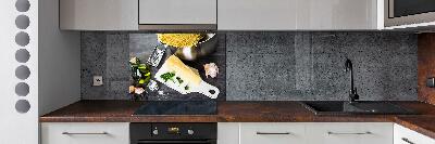 Glasrückwand für die küche Nudeln mit Knoblauch