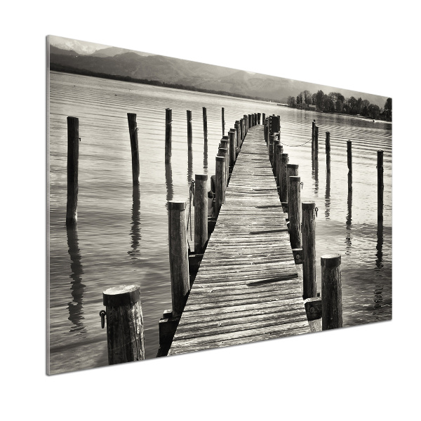 Glasrückwand für die küche Holzsteg