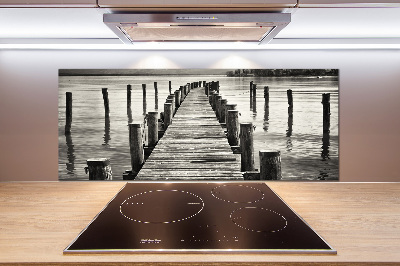 Glasrückwand für die küche Holzsteg