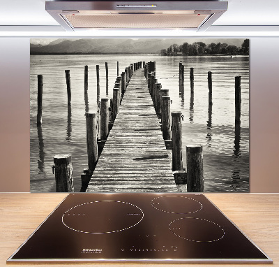 Glasrückwand für die küche Holzsteg