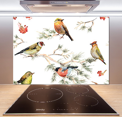 Küchen wandpaneel Waldvögel Pflanzen