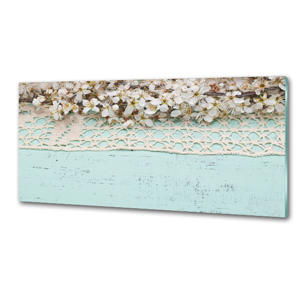 Glasrückwand für die küche Kirschblüten