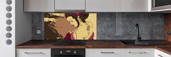 Glasrückwand für die küche Geisha