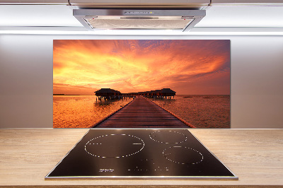 Glasrückwand für die küche Bungalows auf den Malediven