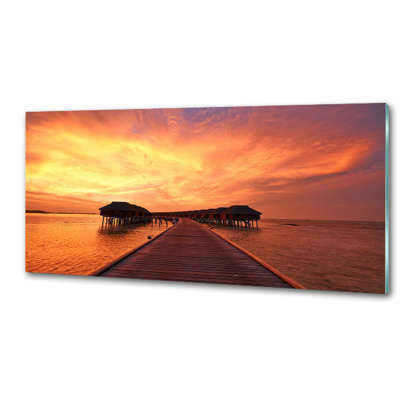 Glasrückwand für die küche Bungalows auf den Malediven