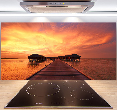 Glasrückwand für die küche Bungalows auf den Malediven