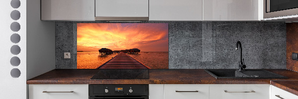 Glasrückwand für die küche Bungalows auf den Malediven