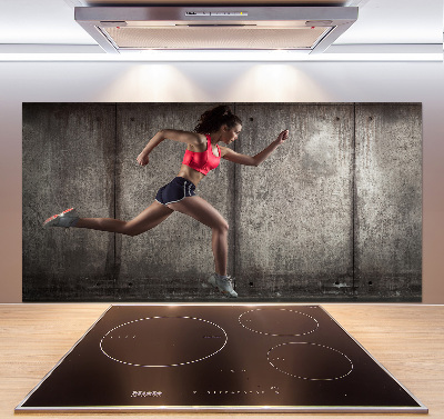 Küchen wandpaneel Laufende Frau