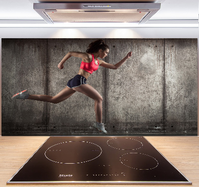 Küchen wandpaneel Laufende Frau