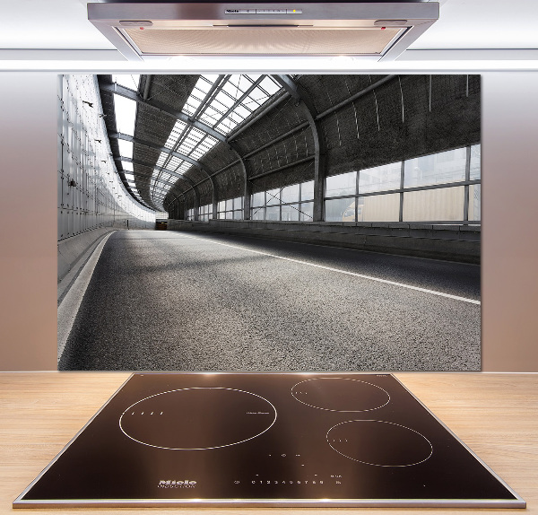 Küchen wandpaneel Straße im Tunnel