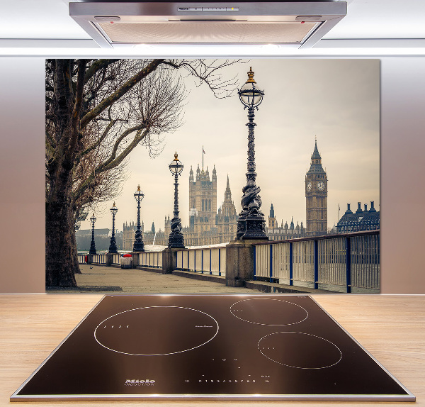 Glasrückwand für die küche London im Herbst