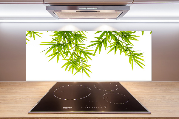 Glasrückwand für die küche Bambusblätter