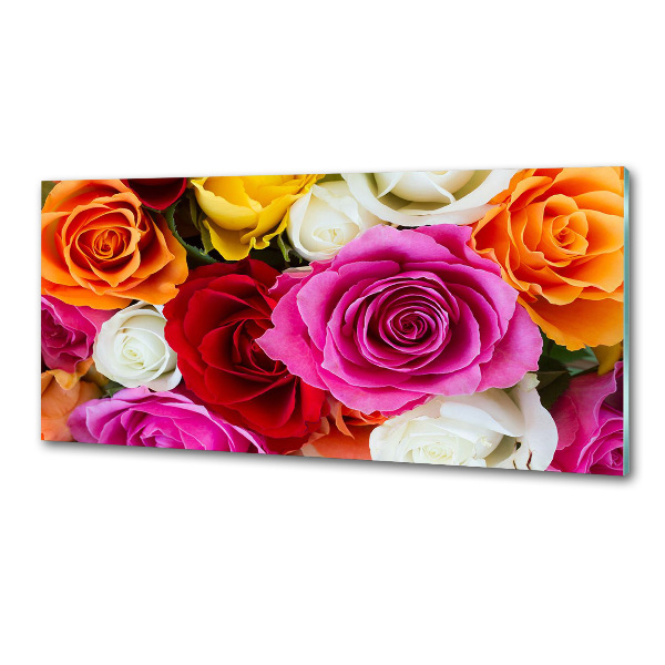 Platte für Küchenrückwand Bunte Rosen