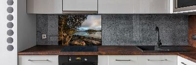 Platte für Küchenrückwand Ein Baum am Fluss