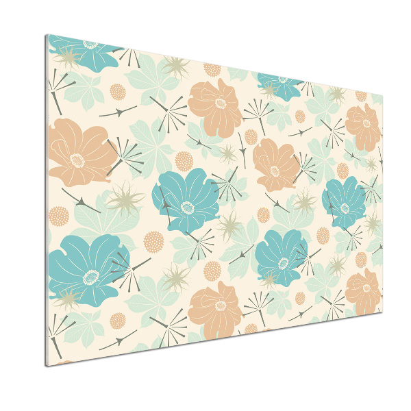 Glasrückwand für die küche Blumenmuster