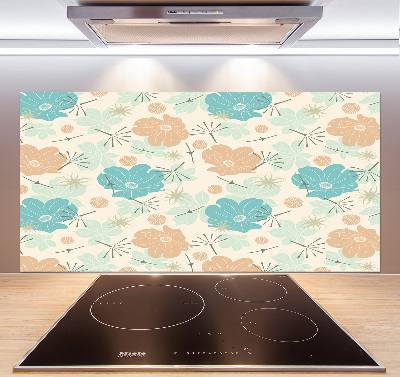 Glasrückwand für die küche Blumenmuster