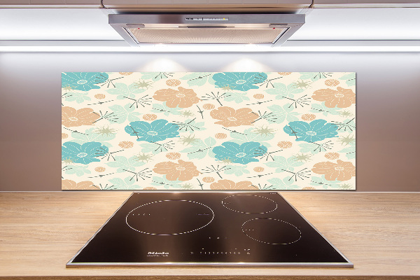 Glasrückwand für die küche Blumenmuster