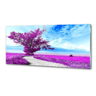 Glasrückwand für die küche Baum und Pfad