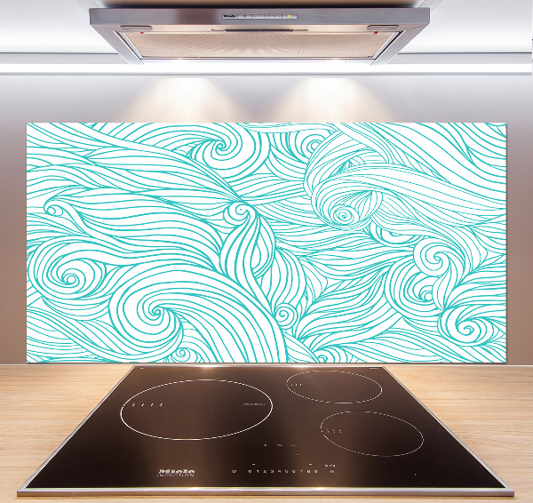 Platte für Küchenrückwand Blaue Wellen