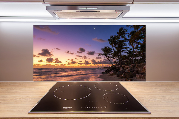 Glasrückwand für die küche Sonnenuntergang am Strand