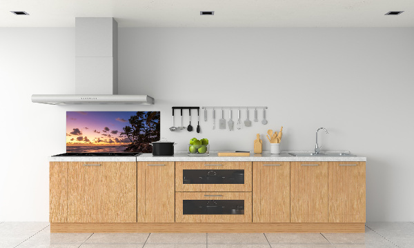 Glasrückwand für die küche Sonnenuntergang am Strand