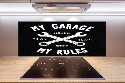 Platte für Küchenrückwand Meine Garage