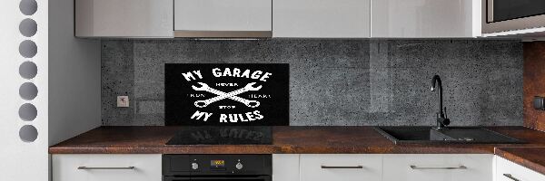 Platte für Küchenrückwand Meine Garage