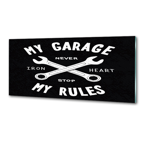 Platte für Küchenrückwand Meine Garage