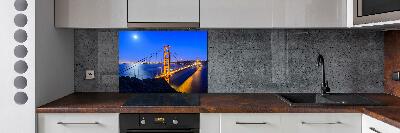 Glasrückwand für die küche San Francisco Brücke