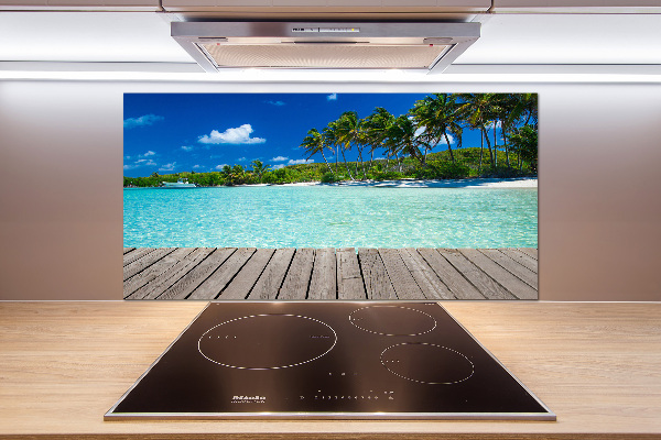 Glasrückwand für die küche Tropischer Strand