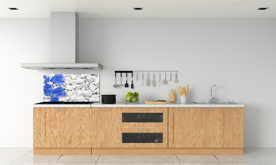 Glasrückwand für die küche Hortensie