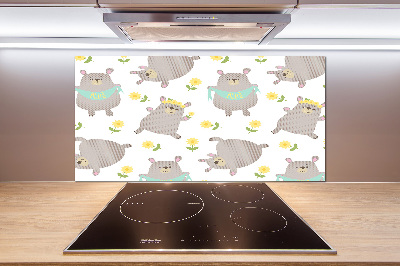 Glasrückwand für die küche Teddybär-Illustration