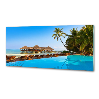Platte für Küchenrückwand Schwimmbad auf den Malediven
