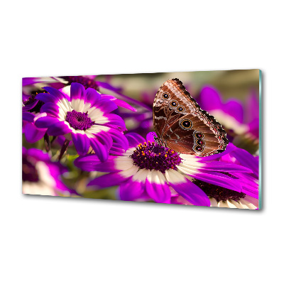Küchen wandpaneel Schmetterling auf einer Blume